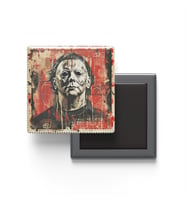 Michael Myers - Baskılı Buzdolap Magneti Kare - 9x9 cm