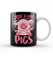 Adorable Just a Girl Who Loves Pigs Cute Piglet Kupa Bardak Porselen