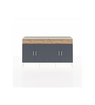 Arges Konsol 4 Raflı 3 Çekmeceli 4 Kapaklı 176x30x99 Aytaşı-Antrasit/Çam