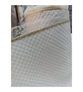 Krem Kapitone Dantelli Dolap İçi Raf Örtüsü 50 cm x 10 m