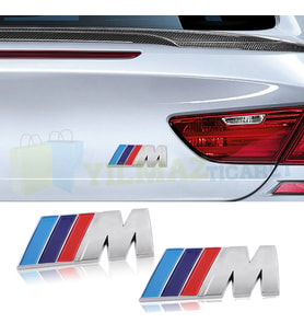 BMW M Logo Bagaj Çamurluk Arma Amblem Plastik Yapıştırma 2 Adet (7x3 Cm)