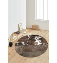 Dijital Baskılı Kaymaz Taban Yıkanabilir Yuvarlak Salon Halısı Koridor Halısı Paspas NDY-HT-1029 (Kahverengi)