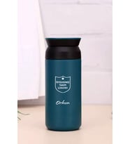Kişiye Özel 500 ML Paslanmaz Çelik Takım Baskılı Termos  8 Saat Isı Koruma  Kahve ve Çay Termosu (Mavi)