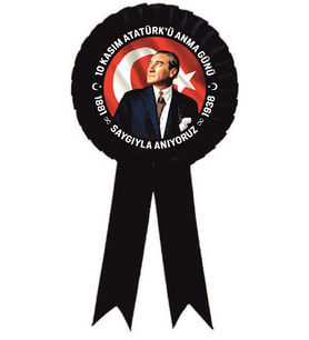 10 kasım atatürk saten kokart  SAYGIYLA ANIYORUZ