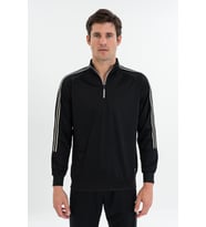 Maraton Comfort Erkek Dik Yaka Siyah Sweatshirt