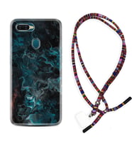 Oppo A5S A15 A16 A54 A55 A73 A74 Kılıf Boyun Asklı Rasta Silikon Colorful Abstract 1384
