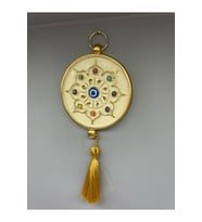 Dekoratif Polyester Tekli Nazarlık Küçük Boy Krem Gold