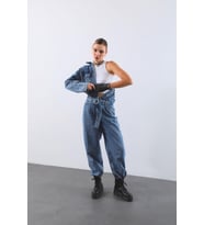 Kadın Oversize Jean Tulum Mavi