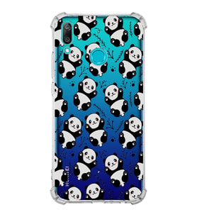 Huawei Y9 2019  Köşe Korumalı Antişok Kapak Panda Tasarımlı Şeffaf  Kılıf