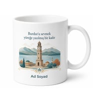 Burdur Memleket Temalı İsme Özel Baskılı Kupa Bardak Hediye