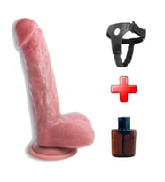 21,5 cm Ultra Gerçekçi Melez Belden Bağlamalı Vantuzlu Dildo Penis – Nexor