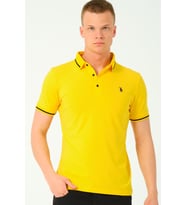 T8586 DEWBERRY ERKEK POLO YAKA T-SHIRT-SARI-2