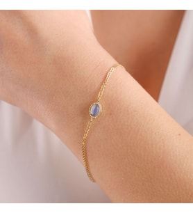 Altın Vintage Bileklik Opal Blue
