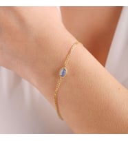 Altın Vintage Bileklik Opal Blue