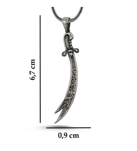 925 Ayar Gümüş Zülfikar Kılıcı Kolye