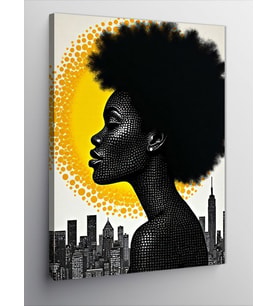 Kanvas Tablo Sarı Afro Kadın