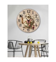 Retro Tasarımlı Duvar Saati 35X35 CM (Baskılı)