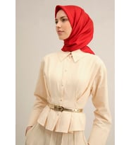 Armine Sura İpek Eşarp 9348-85 Kırmızı Karışık Desen