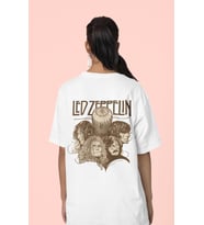 Led Zeppelin Rock Metal Sırt Baskılı Unisex Oversize Müzik Grubu Tişört