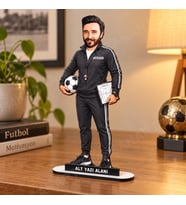 Fotoğraftan Kişiye Özel Futbol Antrenörü Karikatürlü 18 cm MDF Masaüstü Biblo - Antrenör Hediyesi Spor Hocasına ve Teknik Direktöre Hediye