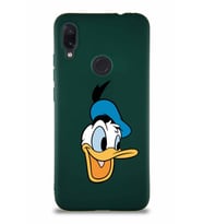 Xiaomi Redmi Note 7 Pro Soft Premier Kapak Donald Duck-A Tasarımlı Silikon Kılıf - Yeşil (Şeffaf)