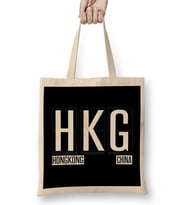 Hkg Hong Kong Souvenir or Gift Shirt Apparel Bez Çanta Uzun Saplı