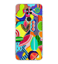PrintiFy Xiaomi Redmi Note 9 ile Uyumlu Retro Color 6  Kamera Korumalı Şeffaf  Kılıf