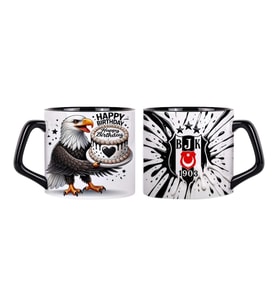 Beşiktaş Doğum Günü Pastası Porselen Kupa Bardak