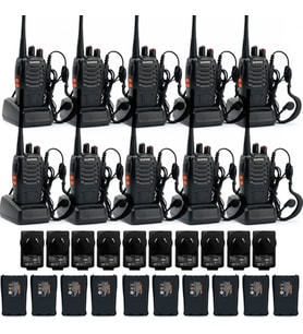 10'LU BAOFENG BF-999S BAOFENG 5W VOX UHF/VHF CTCSS/DCS 10'lu El Telsizi Siyah BF-888S BAOFENG