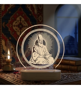 Mevlana Temalı 3D LED Lamba - Mistik Ruhani Gece Lambası (Şeffaf)