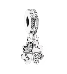 Nur Silver İkili Bff Yonca Gümüş Charm NUR-BL01348