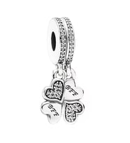 Nur Silver İkili Bff Yonca Gümüş Charm NUR-BL01348