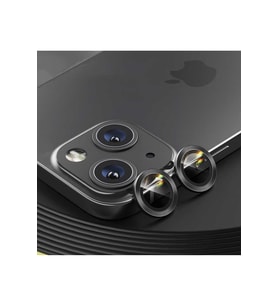 Iphone 14 Kamera Koruyucu Lens Mercek Metal Çerçeveli 2li Set Siyah Black