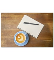 Cakatablo Bir Fincan Latte Defter ve Kalem MDF Tablo