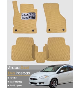 FİAT BRAVO (2007-2014) Uyumlu EVA Paspas Tam Set–Araca Özel,Su Geçirmez,Kolay Montaj
