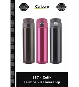 Özel Üretim Vakumlu Sızdırmaz Isı Koruyucu Dayanıklı Şık Paslanmaz 887 Çelik Termos Kahverengi