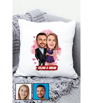 Sevgiliye Romantik Yıldönümü Hediyesi Karikatürlü Yastık