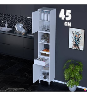Eliusta Bengi 45 cm Organizer Mutfak Dolabı - Kahve Makinası Mutfak Robotu Standı Çok Amaçlı 45x226x32 cm