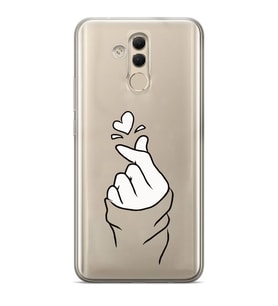 Huawei Mate 20 Lite Uyumlu Kalp Desenli Şeffaf Telefon Kılıfı