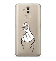 Huawei Mate 20 Lite Uyumlu Kalp Desenli Şeffaf Telefon Kılıfı