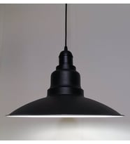 RİOLİGHT RETRO SİYAH İÇİ BEYAZ TEKLİ METAL SARKIT ÇAP: 37CM