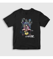 Presmono Unisex Çocuk Siyah Band Gorillaz T-Shirt 54129tt