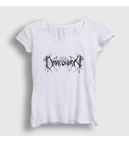 Presmono Kadın Beyaz Logo Band Draconian T-Shirt 360299tt (Beyaz)