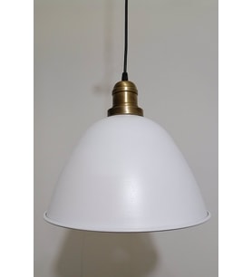 RİOLİGHT RETRO BEYAZ İÇİ BEYAZ TEKLİ METAL SARKIT ÇAP: 28CM (Siyah)