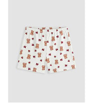 LCW Young Ekru Beli Lastikli Baskılı Kadın Şort Pijama Altı