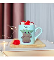 Baby Yoda Tasarımlı Kişiye Özel Yeşil Türk Kahvesi Fincanı