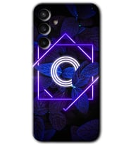 Galaxy S23 FE Kılıf HD Desen Baskılı Arka Kapak - Dark Neon Yaprak O Harfi