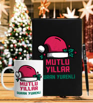 Yılbaşı İçin Kişiye Özel Defter Kalem & Kupa Hediye Seti
