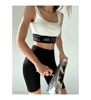 LASTİK DETAYLI CROP TOP ATLET (Beyaz)