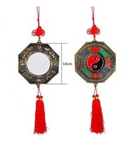 Çin Feng Shui Bagua Bakır Ayna 14 cm Köşeli (Karışık)